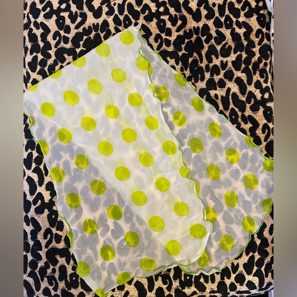 Vintage nylon polka dot scarf or headwrap